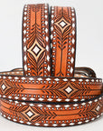 Beautifully Hand Tooled Genuine American Leather Belt Men and Women