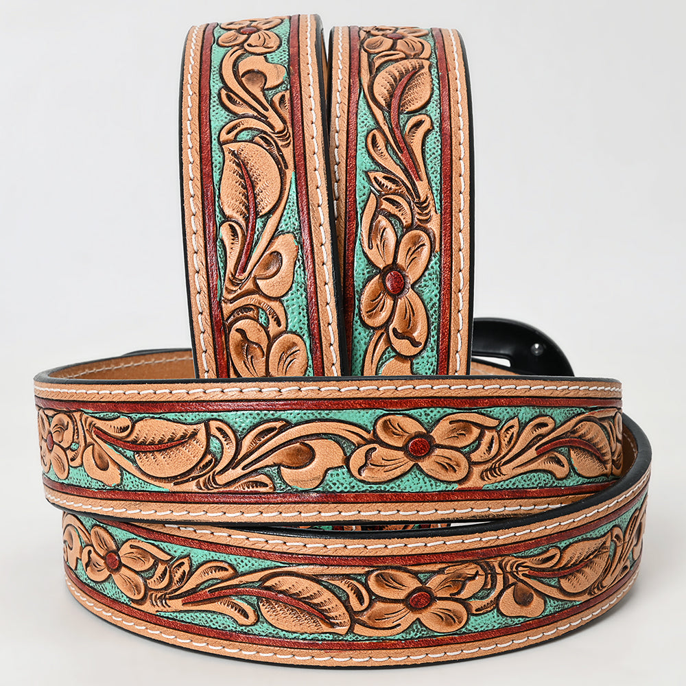 American Darling  Beautifully Hand Tooled Genuine American Leather Belt Men and  Women