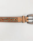 American Darling  Beautifully Hand Tooled Genuine American Leather Belt Men and  Women