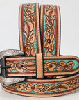 American Darling  Beautifully Hand Tooled Genuine American Leather Belt Men and  Women