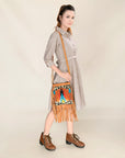 OHLAY OHA116 HOBO Upcycled Wool Hair-on Genuine Leather women bag western handbag purse