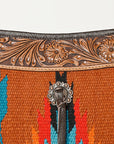 OHLAY OHA115 HOBO Hand Tooled Upcycled Wool  Genuine Leather women bag western handbag purse