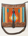 OHLAY OHA115 HOBO Hand Tooled Upcycled Wool  Genuine Leather women bag western handbag purse