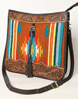 OHLAY OHA115 HOBO Hand Tooled Upcycled Wool  Genuine Leather women bag western handbag purse
