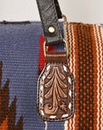 OHLAY OHA125 DUFFEL Hand Tooled Upcycled Wool Genuine Leather women bag western handbag purse