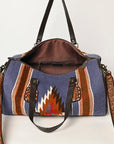 OHLAY OHA125 DUFFEL Hand Tooled Upcycled Wool Genuine Leather women bag western handbag purse
