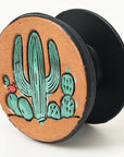 American Darling Hand Tooled Painted Pop Phone Grip Stand Holder Tan