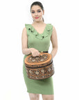 American Darling Jewelry Case Beautifully Hand Tooled Genuine Leather women bag western handbag purse