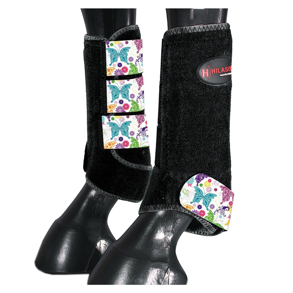 HILASON L M S Horse Rear Hind Leg Sport Boots Printed Hind Rear Leg Boots
