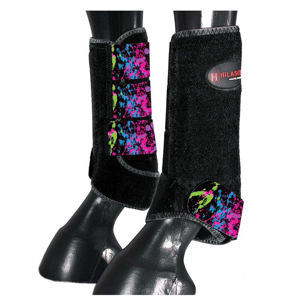 HILASON L M S Horse Rear Hind Leg Sport Boots Printed Hind Rear Leg Boots