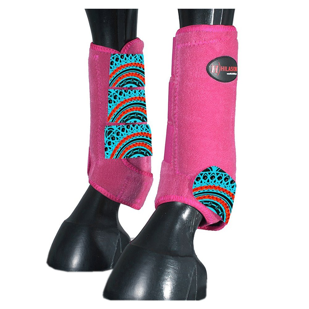 Front Leg Horse Sport Boots With Jumping Print Durable Neoprene Comfort Performance