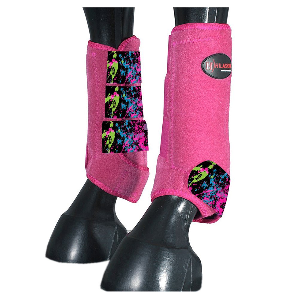 Front Leg Horse Sport Boots With Jumping Print Durable Neoprene Comfort Performance