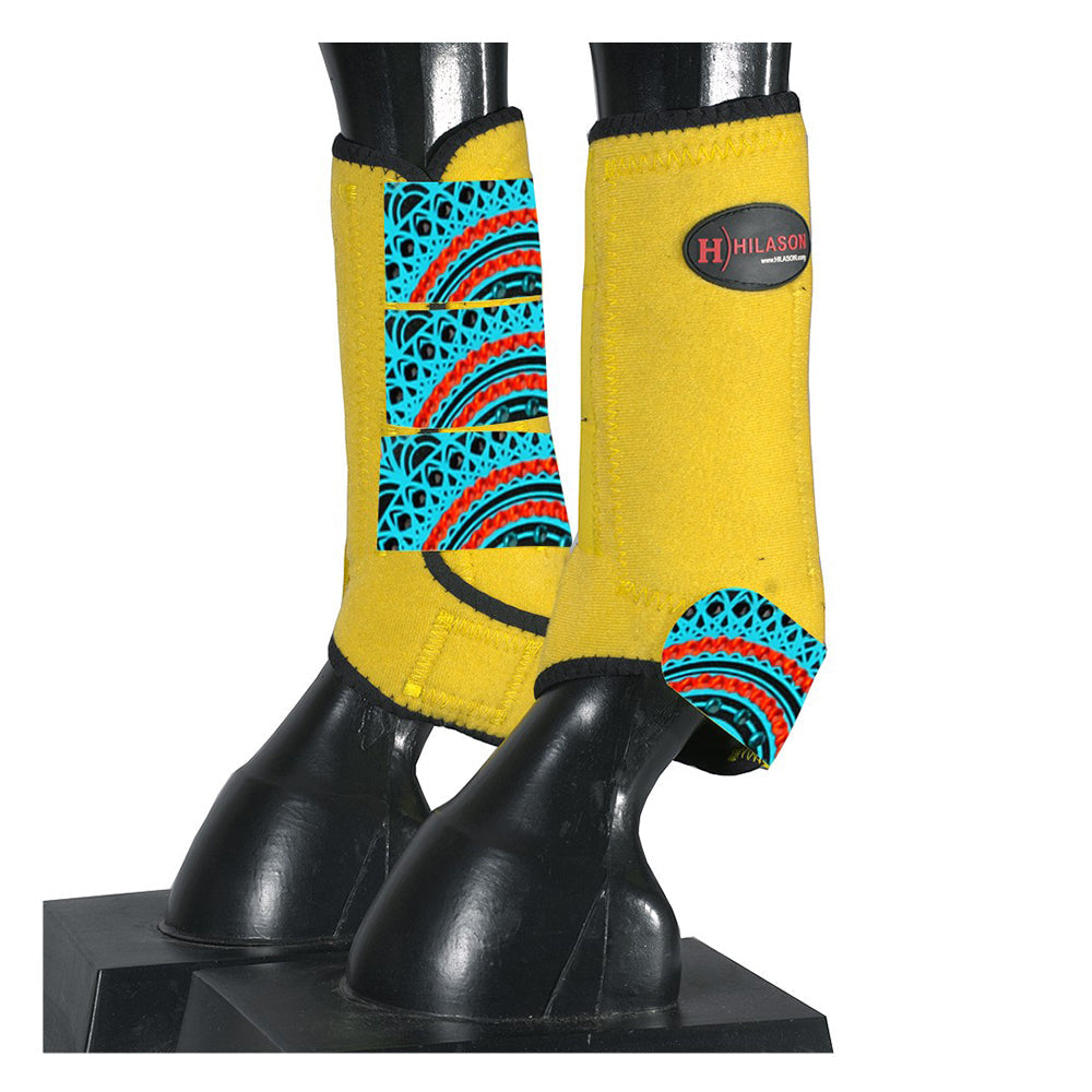 HILASON L M S Horse Rear Hind Leg Sport Boots Printed Hind Rear Leg Boots