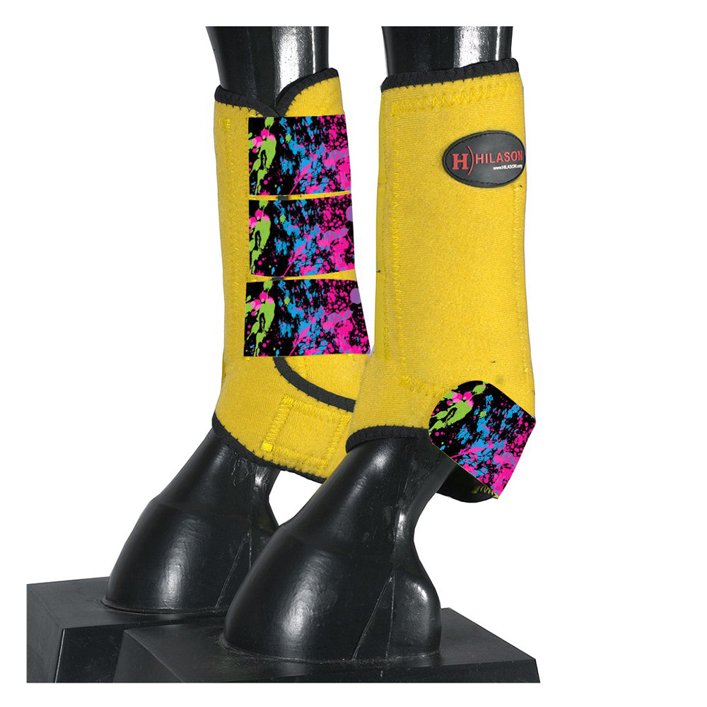 HILASON L M S Horse Rear Hind Leg Sport Boots Printed Hind Rear Leg Boots