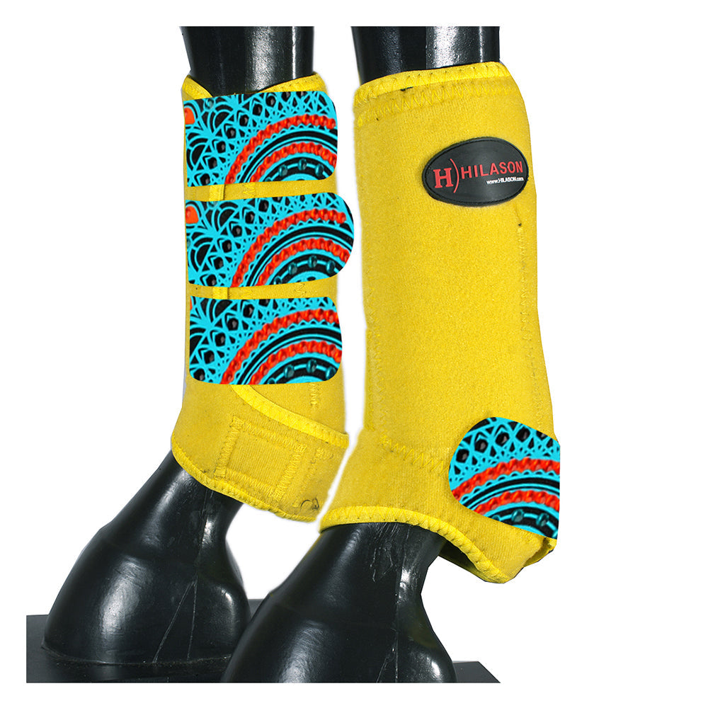 HILASON L M S Horse Rear Hind Leg Sport Boots Printed Hind Rear Leg Boots