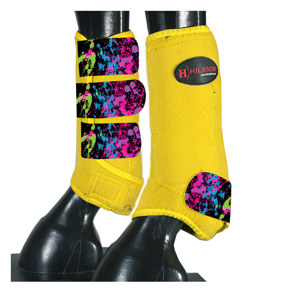 HILASON L M S Horse Rear Hind Leg Sport Boots Printed Hind Rear Leg Boots