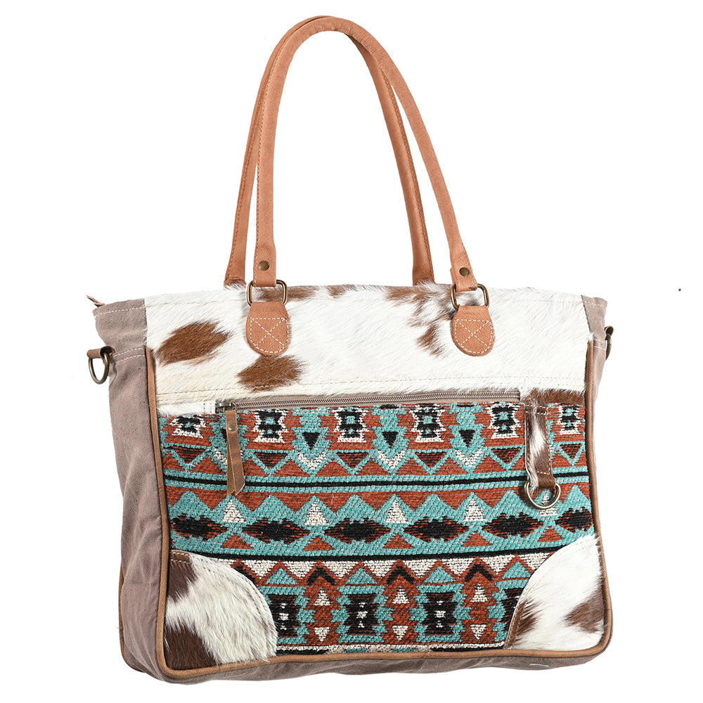 OHLAY OHV273 TOTE Upcycled Wool Upcycled Canvas Hair-on Genuine Leather women bag western handbag purse