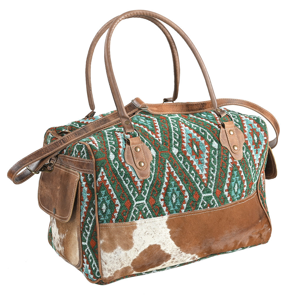 OHLAY OHV303 DUFFEL Upcycled Wool Hair-on Genuine Leather women bag western handbag