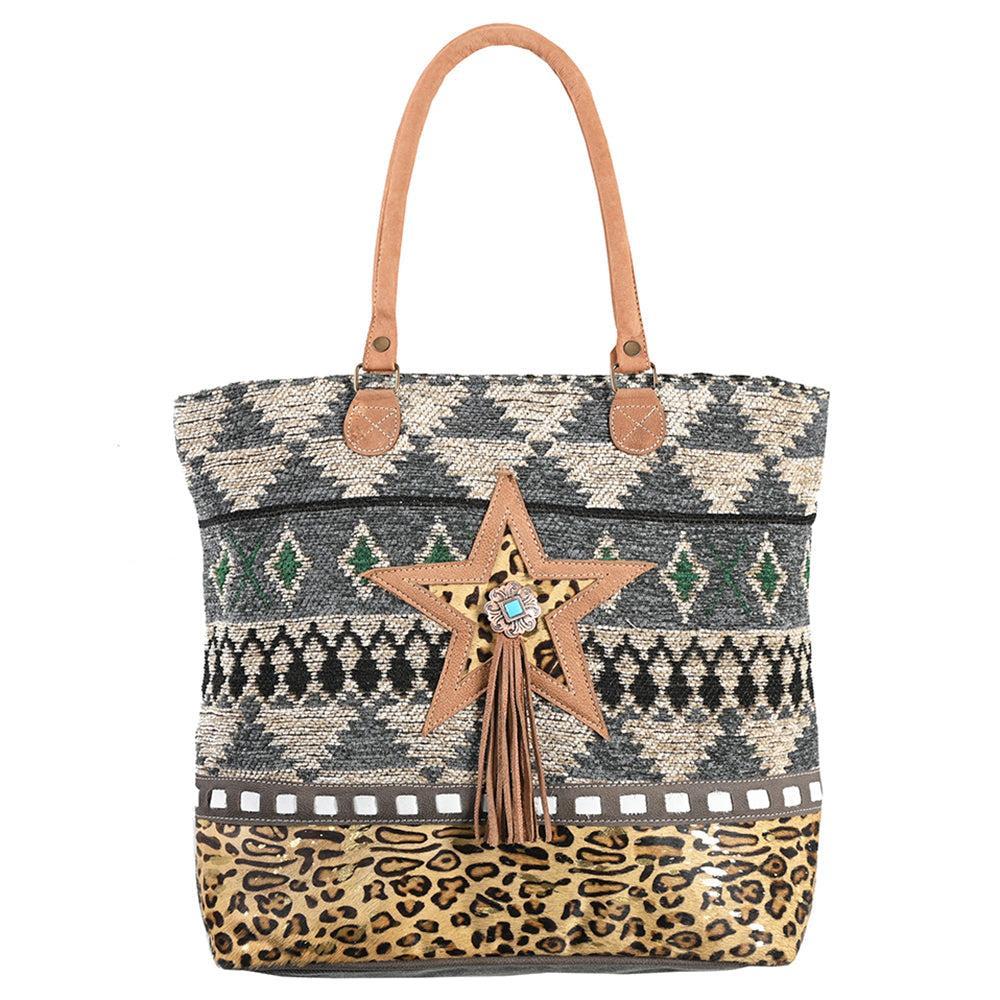 OHLAY OHV326 TOTE Upcycled Wool Upcycled Canvas Hair-on Genuine Leather women bag western handbag purse