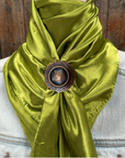 35X35" Solid Light Green Wild Rag / Scarf WRS22 - Western Concho Wild Rag Slides - Assorted