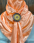 35X35" Solid Peach Wild Rag / Scarf WRS24 - Western Concho Wild Rag Slides - Assorted
