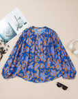 Floral Batwing Sleeve Button-Up Shirt
