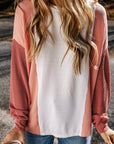 Kayla Color Block Corded Long Sleeve Top