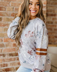 Salem Striped Sleeve Casual Sweatshirt