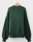 Solid Front Seam Drop Shoulder Sweater