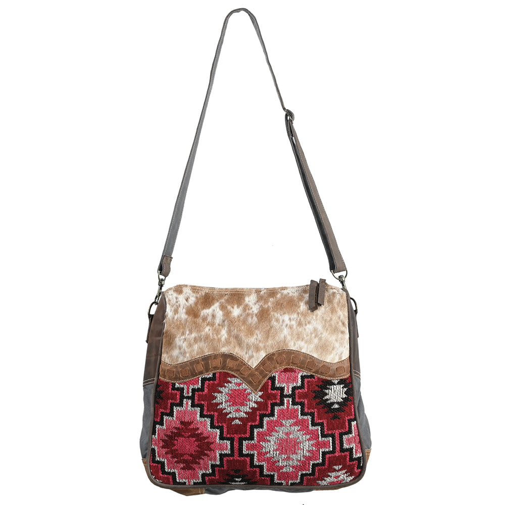 OHLAY OHV341 Cross Body Upcycled Wool Upcycled Canvas Hair-On Genuine Leather women bag western handbag purse