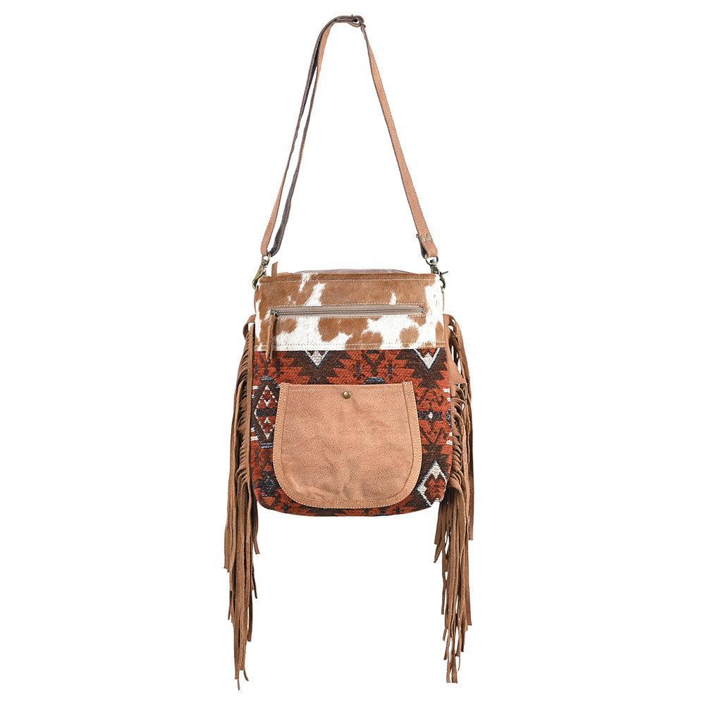 OHLAY OHV350 Cross Body Upcycled Wool Upcycled Canvas Hair-On Genuine Leather women bag western handbag purse