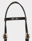Hilason Western Horse Genuine Leather Headstall Bridle Engraved GS Concho Brown