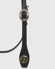 Hilason Western Horse Genuine Leather Headstall Bridle Engraved GS Concho Black