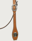 Hilason Western Horse Genuine Leather Headstall Bridle Engraved GS Concho Chestnut