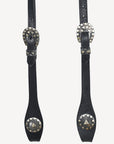 Hilason Horse Genuine Leather One Ear Headstall Bridle GS Concho Black