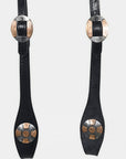Hilason Horse Genuine Leather One Ear Headstall Bridle GS Concho Black