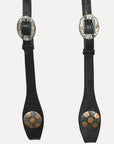 Hilason Horse Genuine Leather One Ear Headstall Bridle GS Concho Black