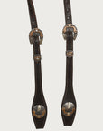 Hilason Western Horse Genuine Leather One Ear Headstall Bridle Engraved GS Concho Brown