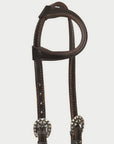 Hilason Western Horse Genuine Leather One Ear Headstall Bridle Engraved GS Concho Brown