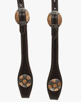 Hilason Western Horse Genuine Leather One Ear Headstall Bridle Engraved GS Concho Brown