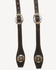 Hilason Western Horse Genuine Leather One Ear Headstall Bridle Engraved GS Concho Brown