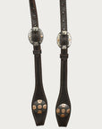 Hilason Western Horse Genuine Leather One Ear Headstall Bridle Engraved GS Concho Brown