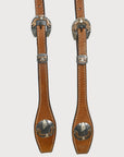 Hilason Western Horse Genuine Leather One Ear Headstall Bridle Engraved GS Concho Chestnut