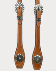 Hilason Western Horse Genuine Leather One Ear Headstall Bridle Engraved GS Concho Chestnut