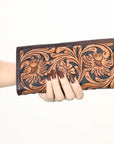 American Darling ADBGA428A Clutch Hand Tooled Genuine Leather women bag western handbag purse