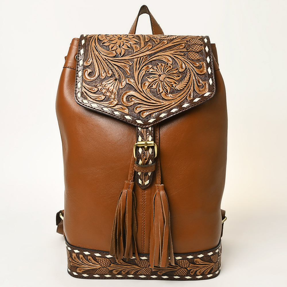 OHA139 Ohlay Western Genuine Leather Hand Tooled Women Backpack Bags