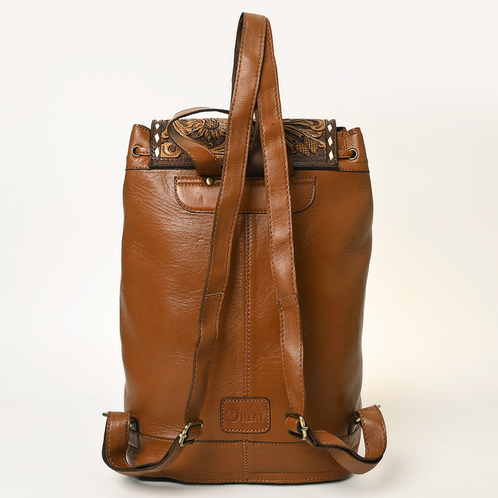 OHA139 Ohlay Western Genuine Leather Hand Tooled Women Backpack Bags