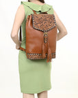 OHA139 Ohlay Western Genuine Leather Hand Tooled Women Backpack Bags