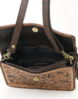 OHA119A Ohlay Western Genuine Leather Hand Tooled Women  Crossbody Bags
