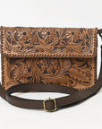 OHA119A Ohlay Western Genuine Leather Hand Tooled Women  Crossbody Bags